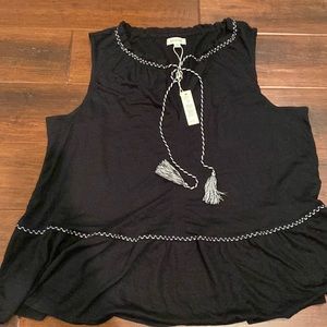 NWT Max Studio Black tiered Sleeveless Women’s Top 1X